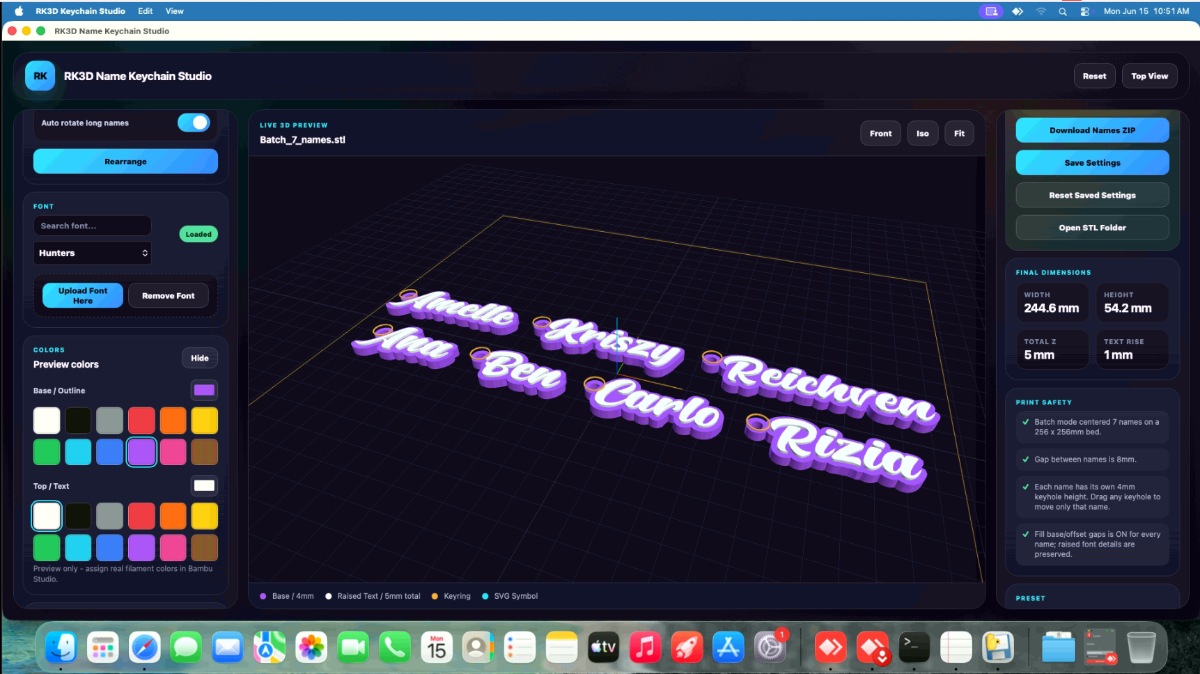 RK3D Keychain Studio running on Mac