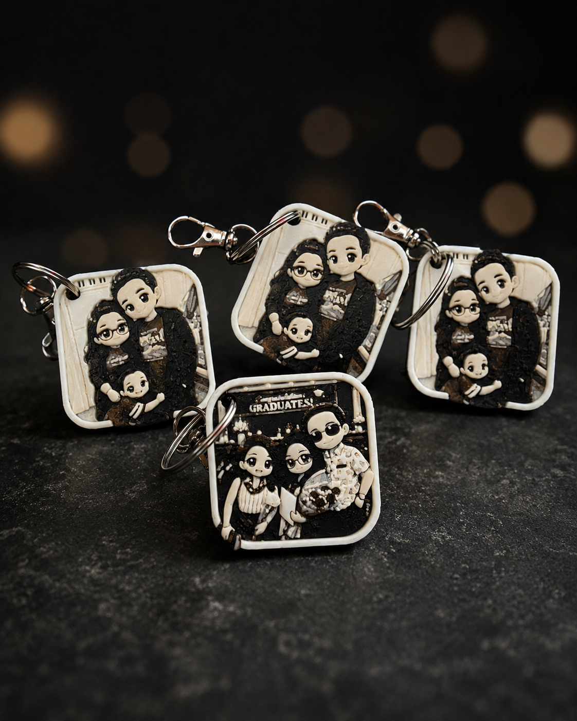 Custom photo style 3D printed keychains by RK3D